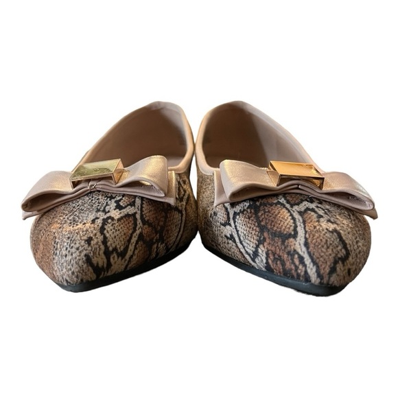 Sofia Taylor Greta  Reptile Print Bow Flats Size 8.5W - Picture 6 of 10